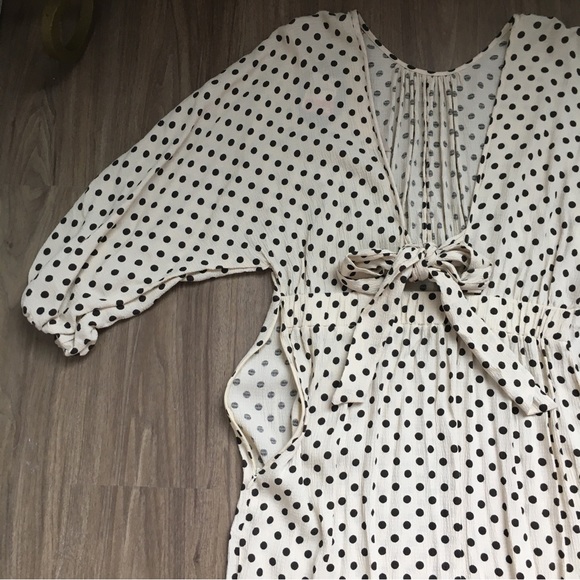 NWT TiMo Polka Dot Bubble Crepe Midi Dress - Picture 9 of 16